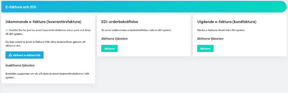 Aktivera EDI-orderbekräftelse